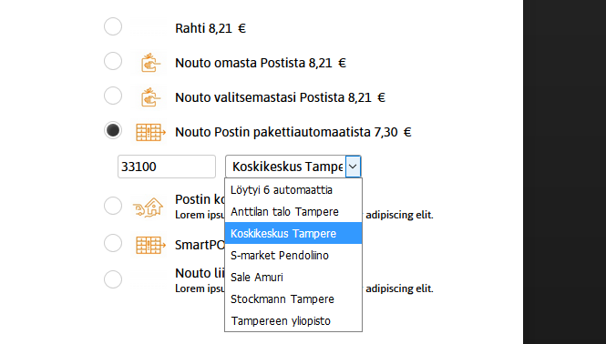 SmartShip, noutopistehaku verkkokaupassa